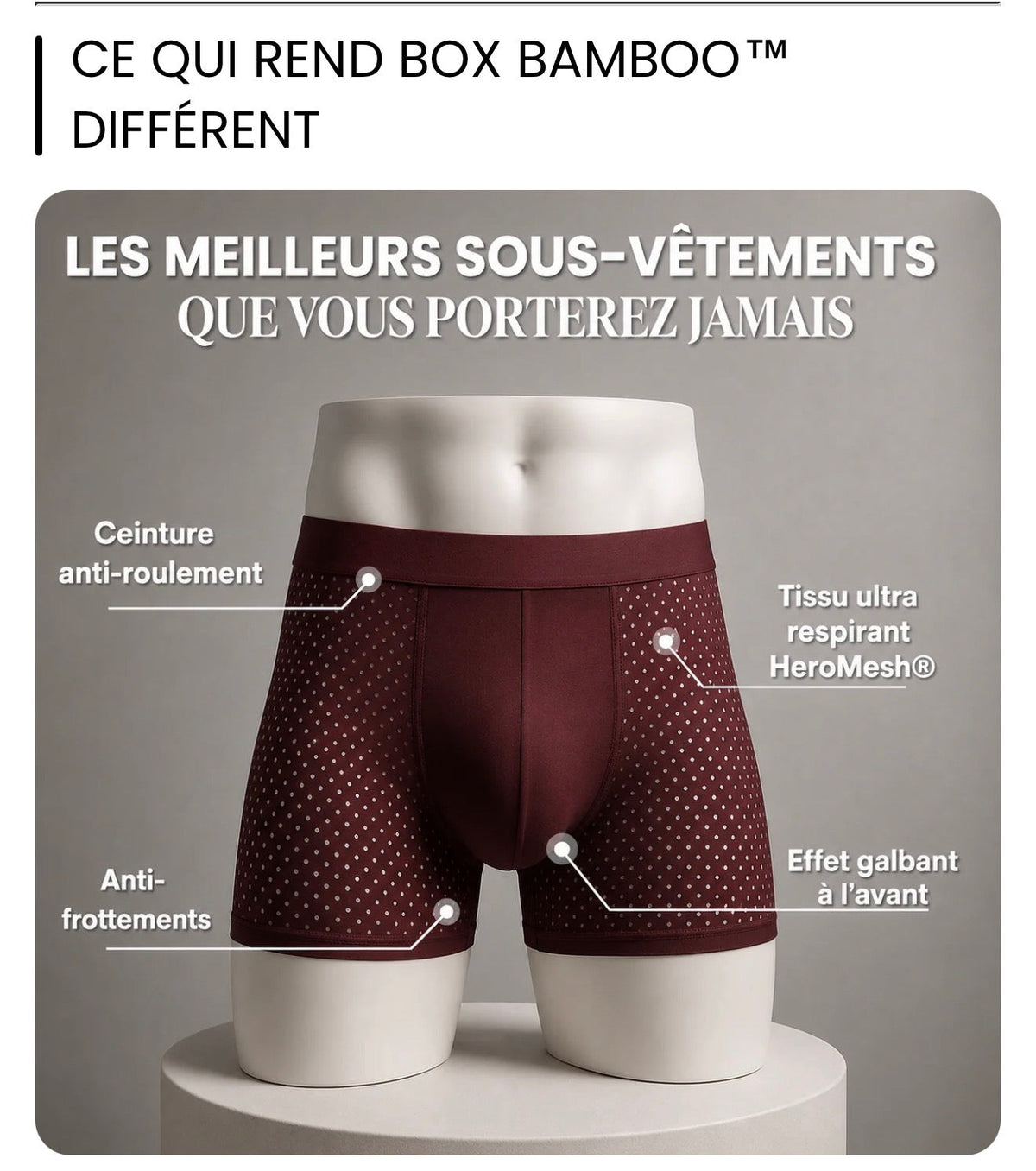 Pack Boxers Respirants et Anti odeur 4 achetés, le 5ème OFFERT CADEAU