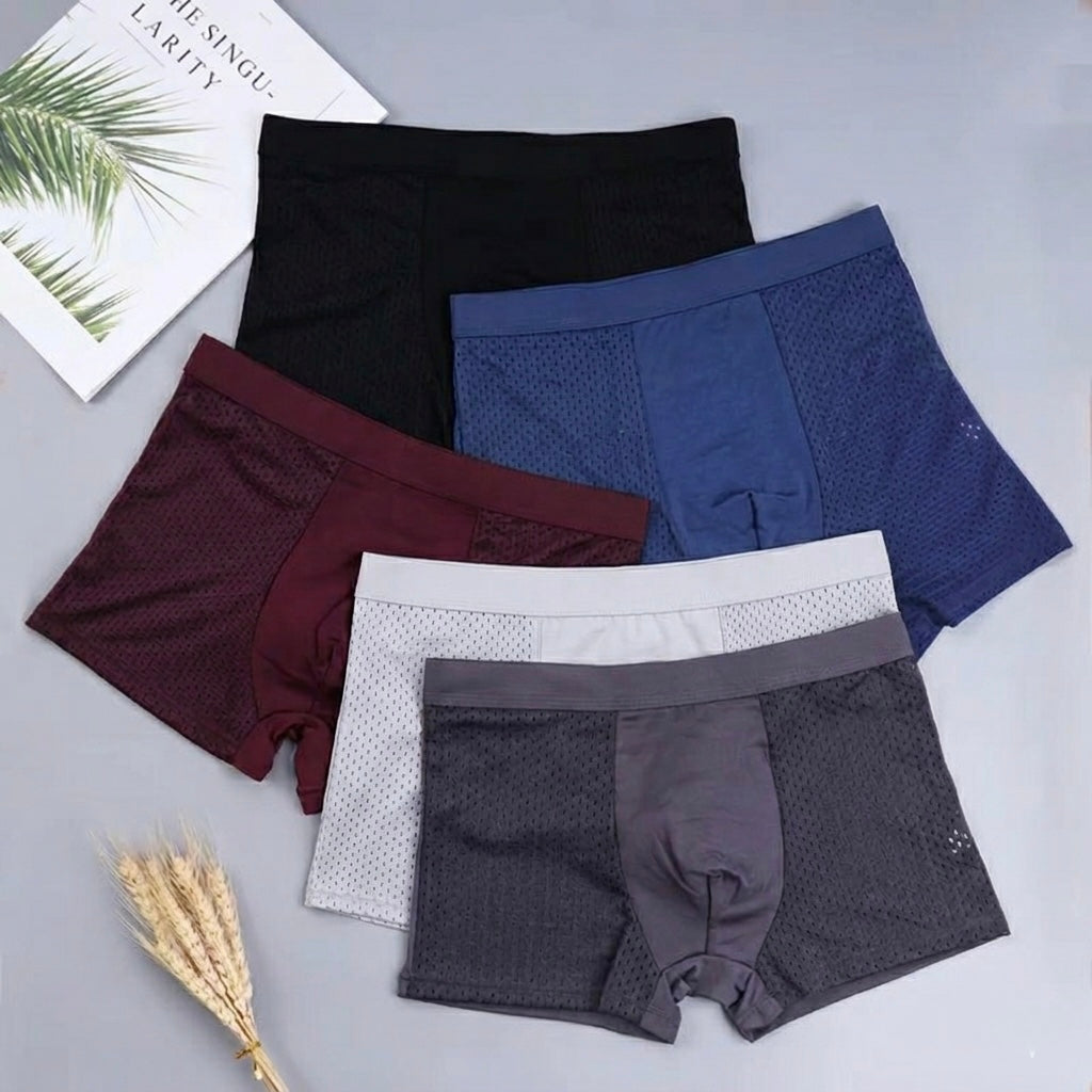 Pack de 5 Boxers Maillés Respirants - 1 Semaine de Confort Absolu